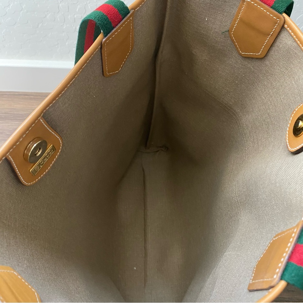 VINTAGE Gucci Micro GG Monogram Cream Tote - Picture 10 of 14